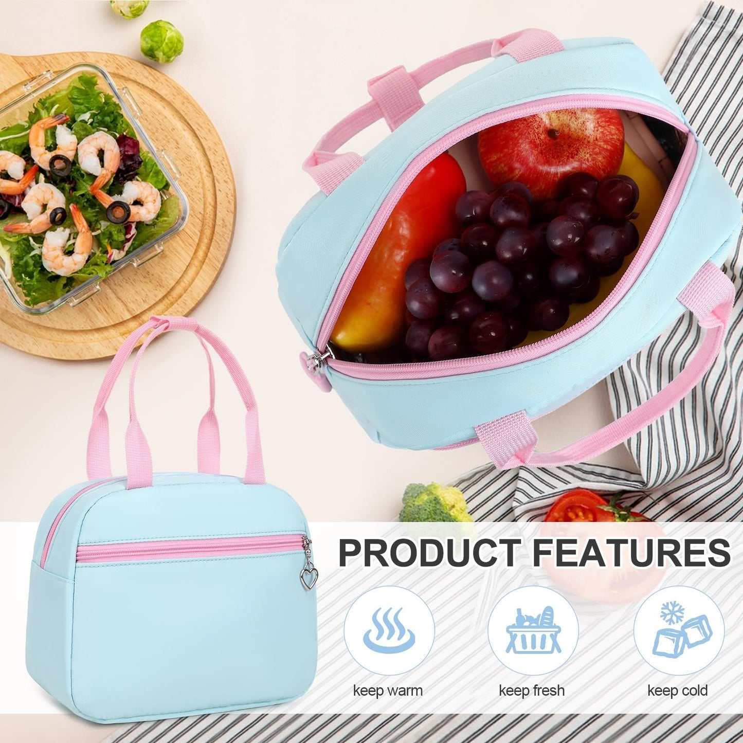 3PCS Girls School Backpack Set with Lunch Box & Pencil Pouch   Stylish & Durable5