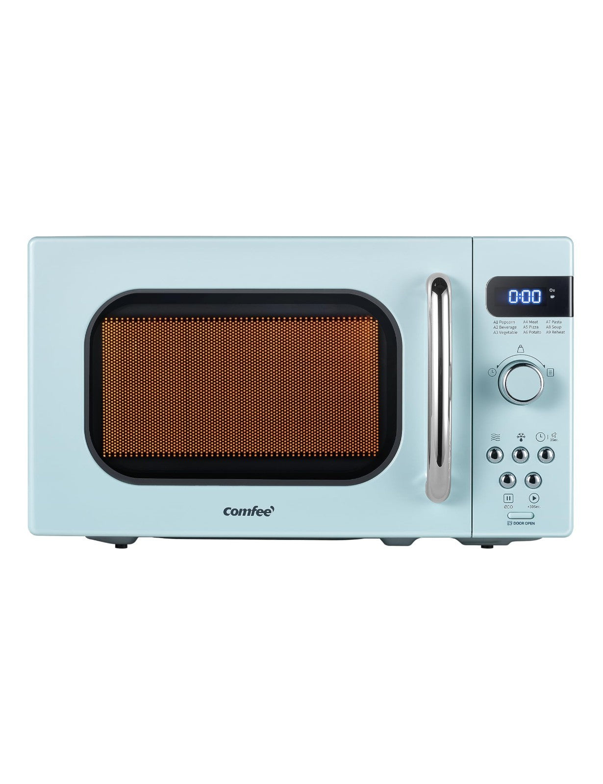 Retro Microwave Oven 0.7 Cu.Ft 700W Green   9 Preset Menus, Compact Kitchen Appl1