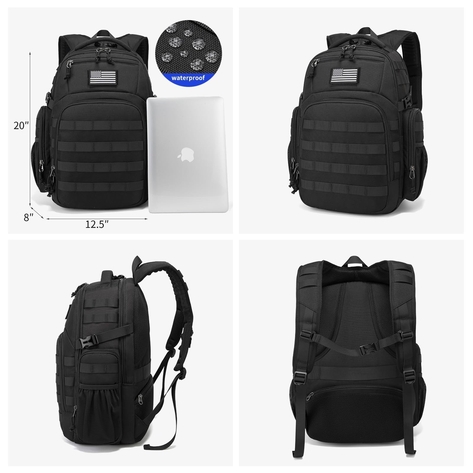 Tactical Military Backpack for Men   Small Black Assault Bag, Outdoor Gear6