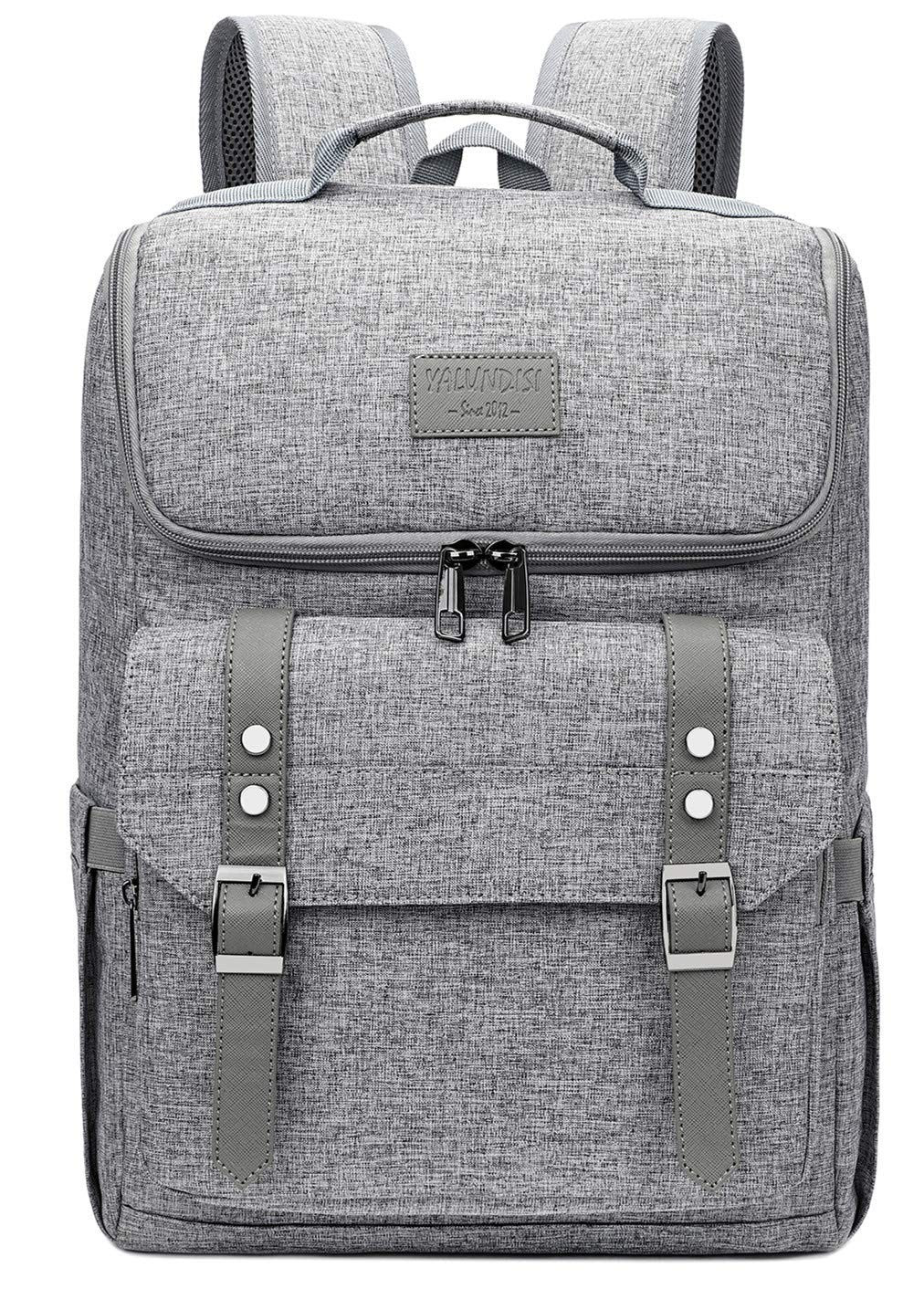 Vintage Laptop Backpack with USB Charging Port, Travel College Bag for 15.6" Lap5