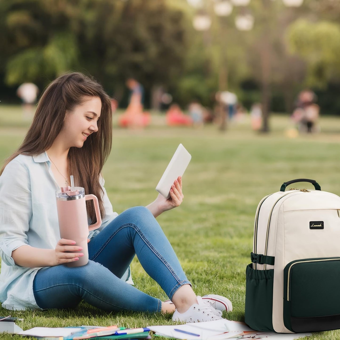 Stylish Waterproof Laptop Backpack for Women, 15.6" Large Capacity, Travel Purse2