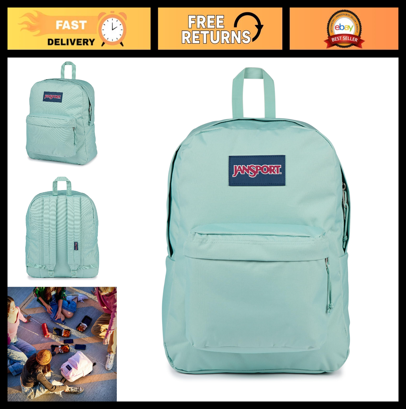 Durable Lightweight Backpack   1 Compartment, Front Utility Pocket, Organizer, F0
