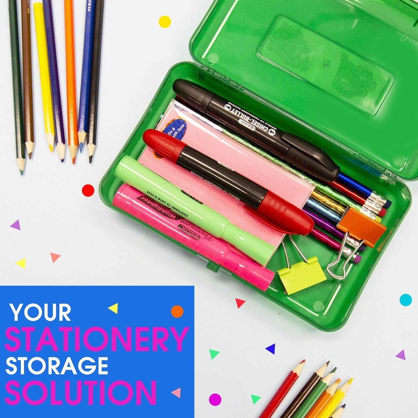 Multipurpose Stackable Pencil Box Set   4 Pack, Durable Storage Organizer2