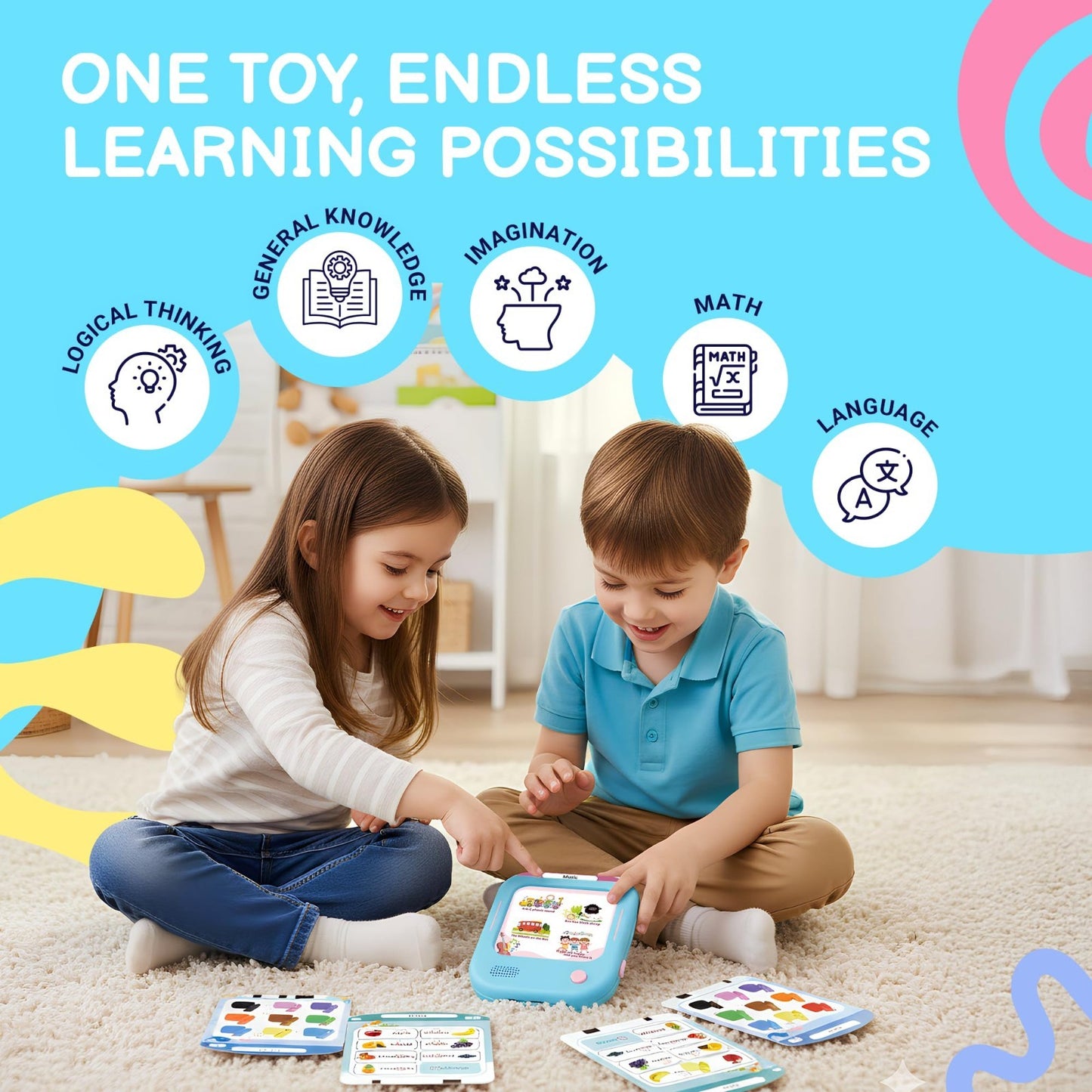 Interactive Talking Flash Cards for Kids, Phonics Learning, 1200+ Words, 700+ Ga7