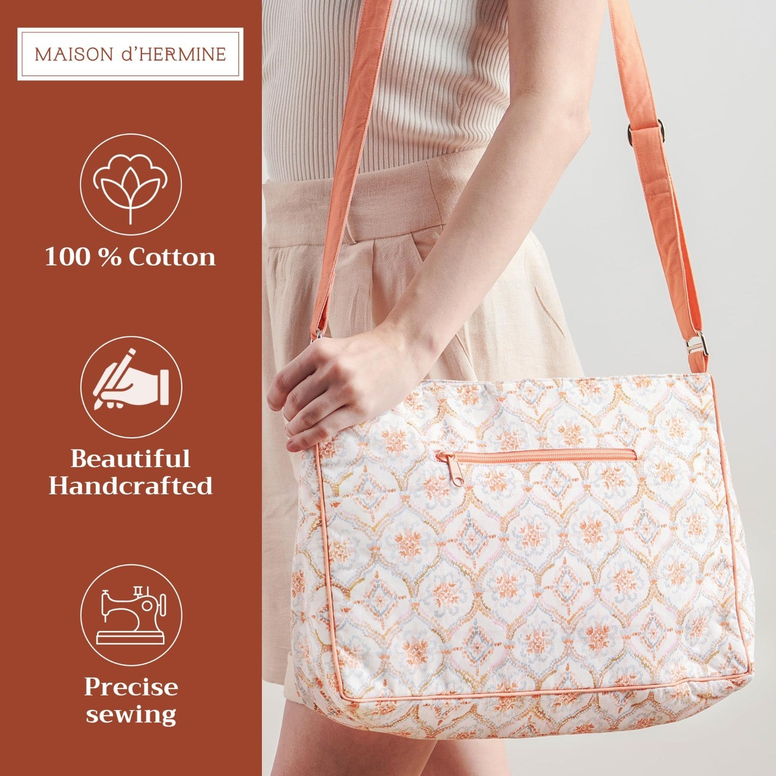Stylish Cotton Shoulder Bag for Women   Versatile Handbag, Everyday Use3