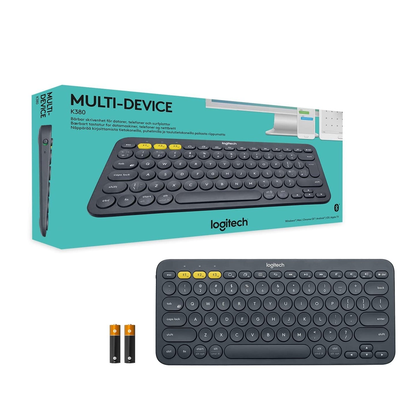 Multi-Device Bluetooth Keyboard, FLOW Cross-Computer Control, Easy-Switch 3 Devi8
