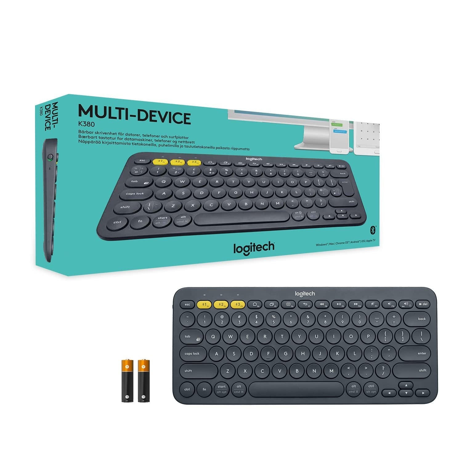 Multi-Device Bluetooth Keyboard, FLOW Cross-Computer Control, Easy-Switch 3 Devi8