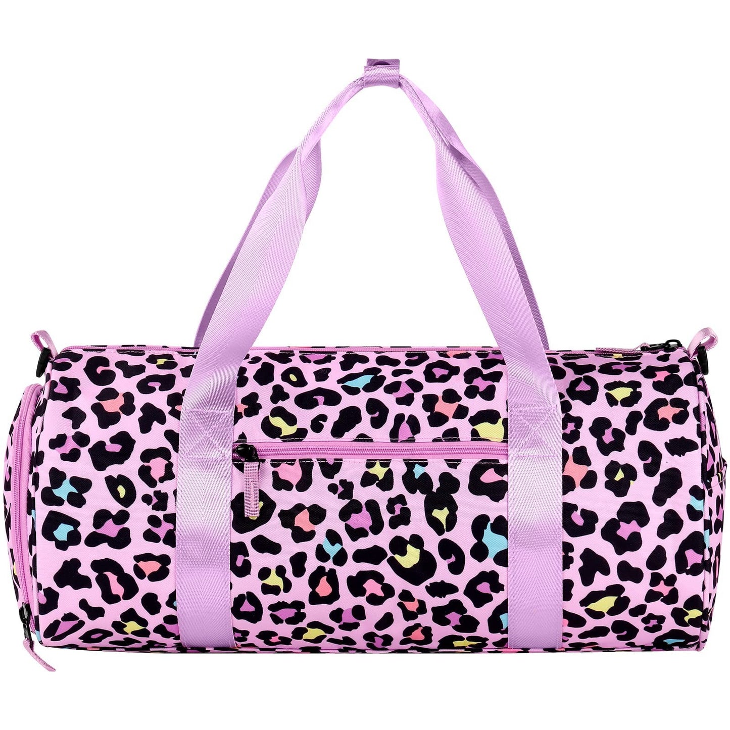 Girls Cheetah Duffle Bag - Pink Weekender Overnight Bag for Kids Ages 6-82
