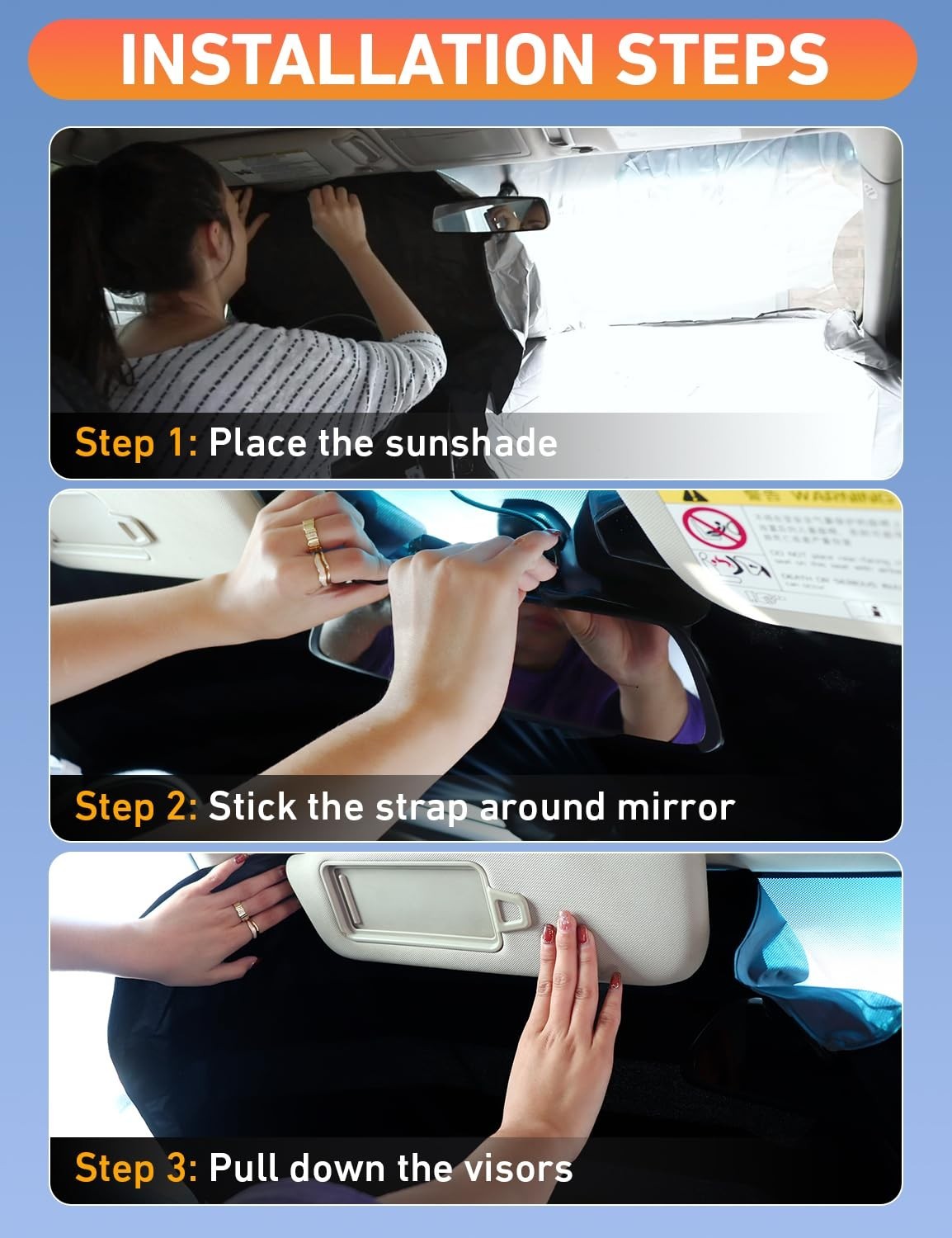 Windshield Sunshade for Tesla Model X 2016 2025, UV Heat Blocker & Sun Visor Cov4