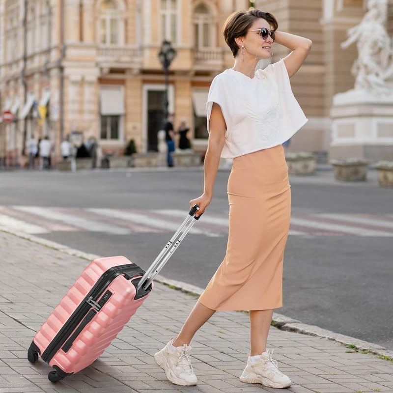 3 Piece Luggage Set for Women - ABS Hardshell Suitcase with Spinner Wheels & 6 P2
