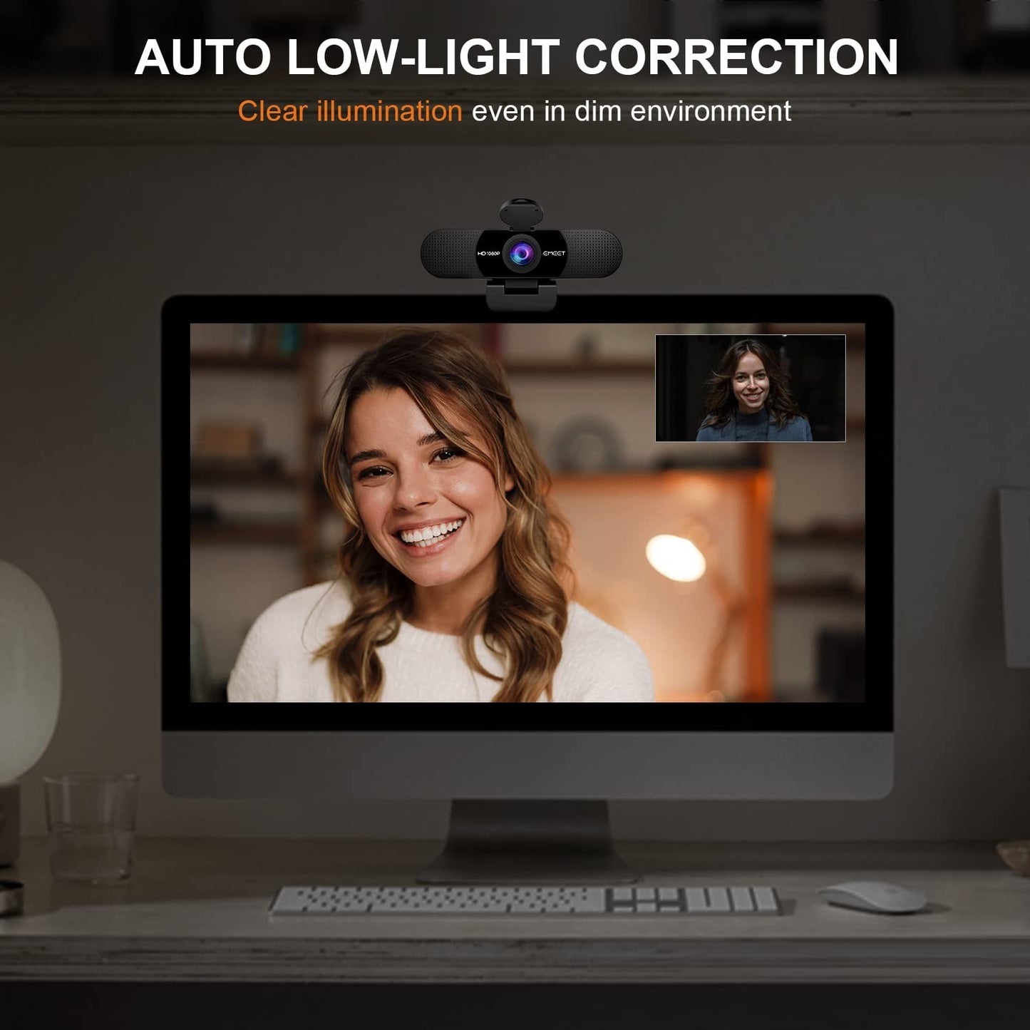 1080P Webcam with Microphone, 90°FOV USB Streaming Camera for Zoom/Teams/YouTube3