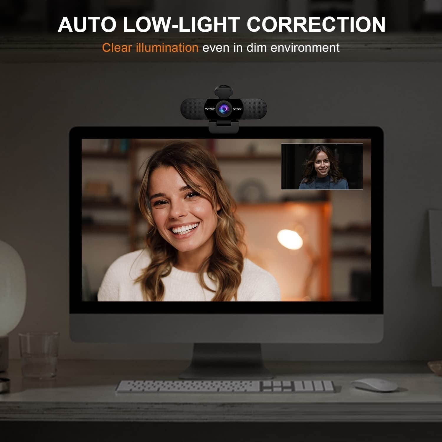 1080P Webcam with Microphone, 90°FOV USB Streaming Camera for Zoom/Teams/YouTube3