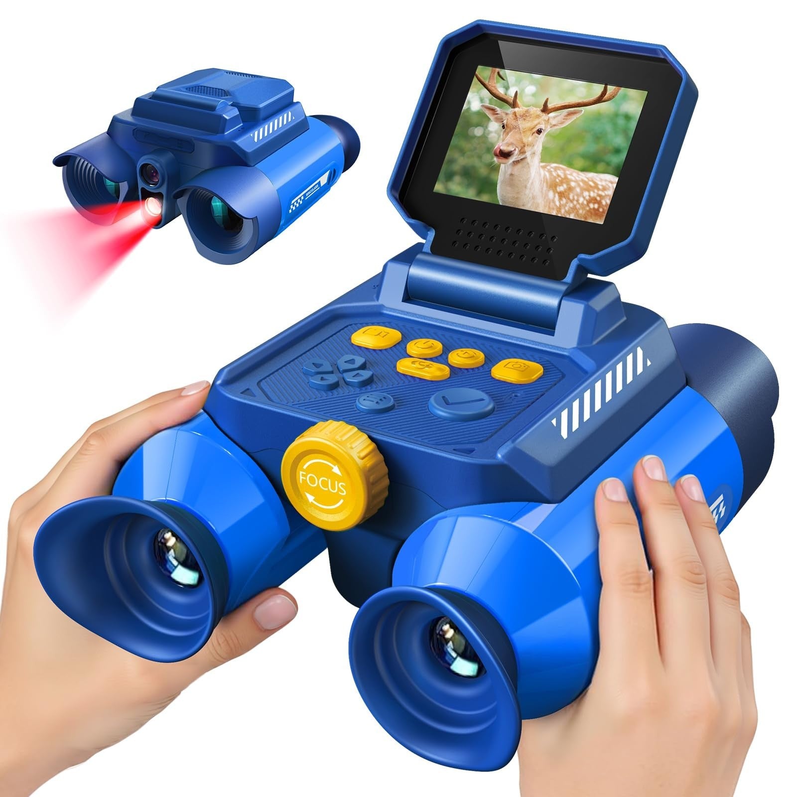 Kids Binoculars with Night Vision & 10X Zoom   Adventure Telescope Toys for Ages1