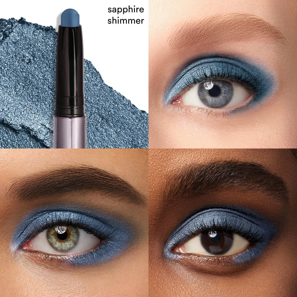 Crème-to-Powder Eyeshadow Stick - Sapphire Shimmer, Long-Lasting, Easy Applicati2