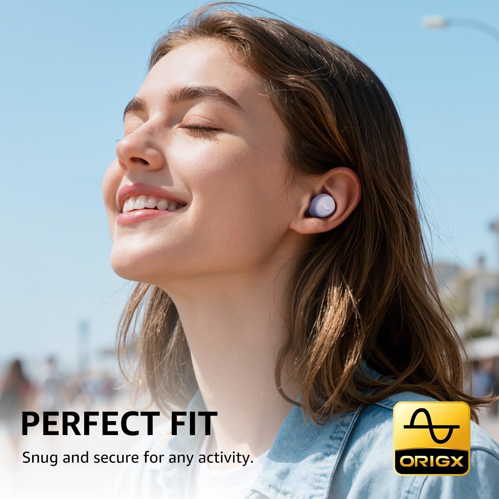 Wireless Earbuds Bluetooth 5.3, Lightweight IPX5 Waterproof Headphones, 2 Mics f2