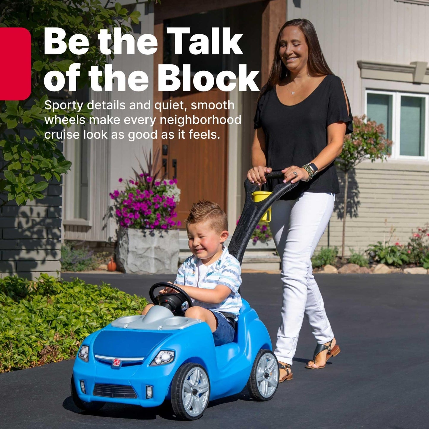 Kids Push Car Ride-On with Seat Belt & Horn, Quick Fold Handle, Toddler Stroller4