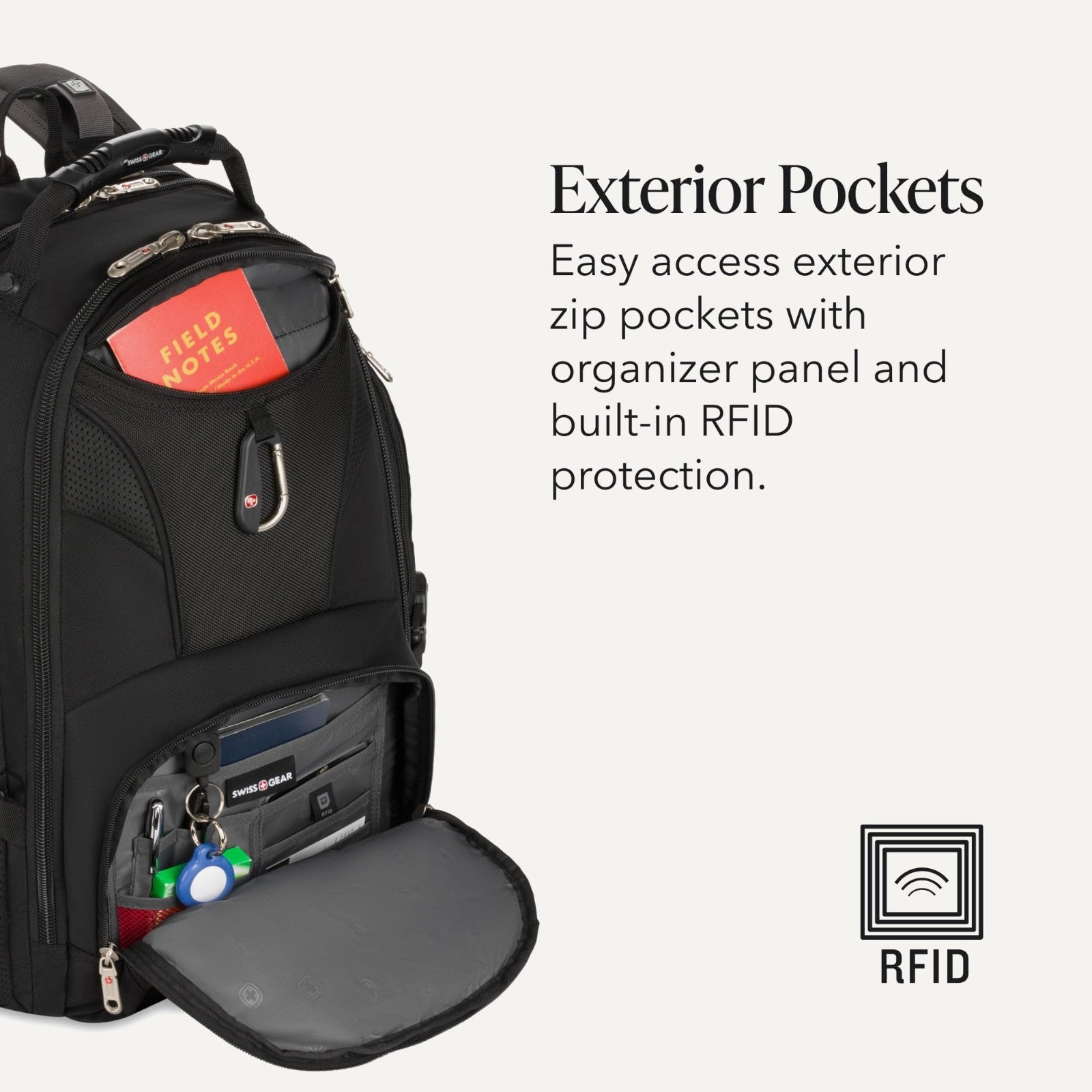 17 Inch Laptop Backpack, TSA Friendly Lay Flat Design, RFID Protection, Tablet P3