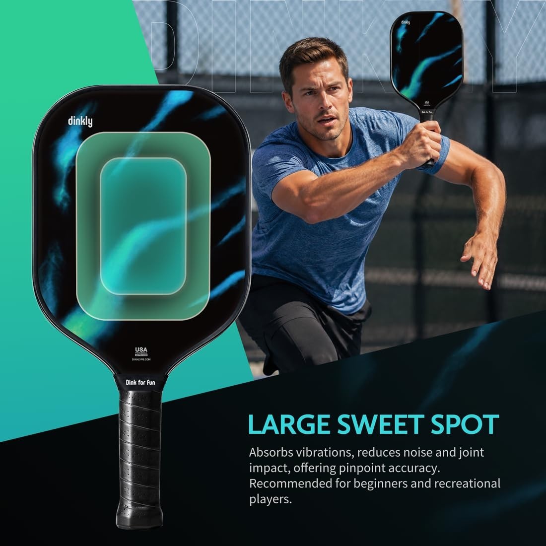 Pickleball Paddle Set of 2/4 - USAPA Approved Graphite/Fiberglass Rackets, 4 Bal2