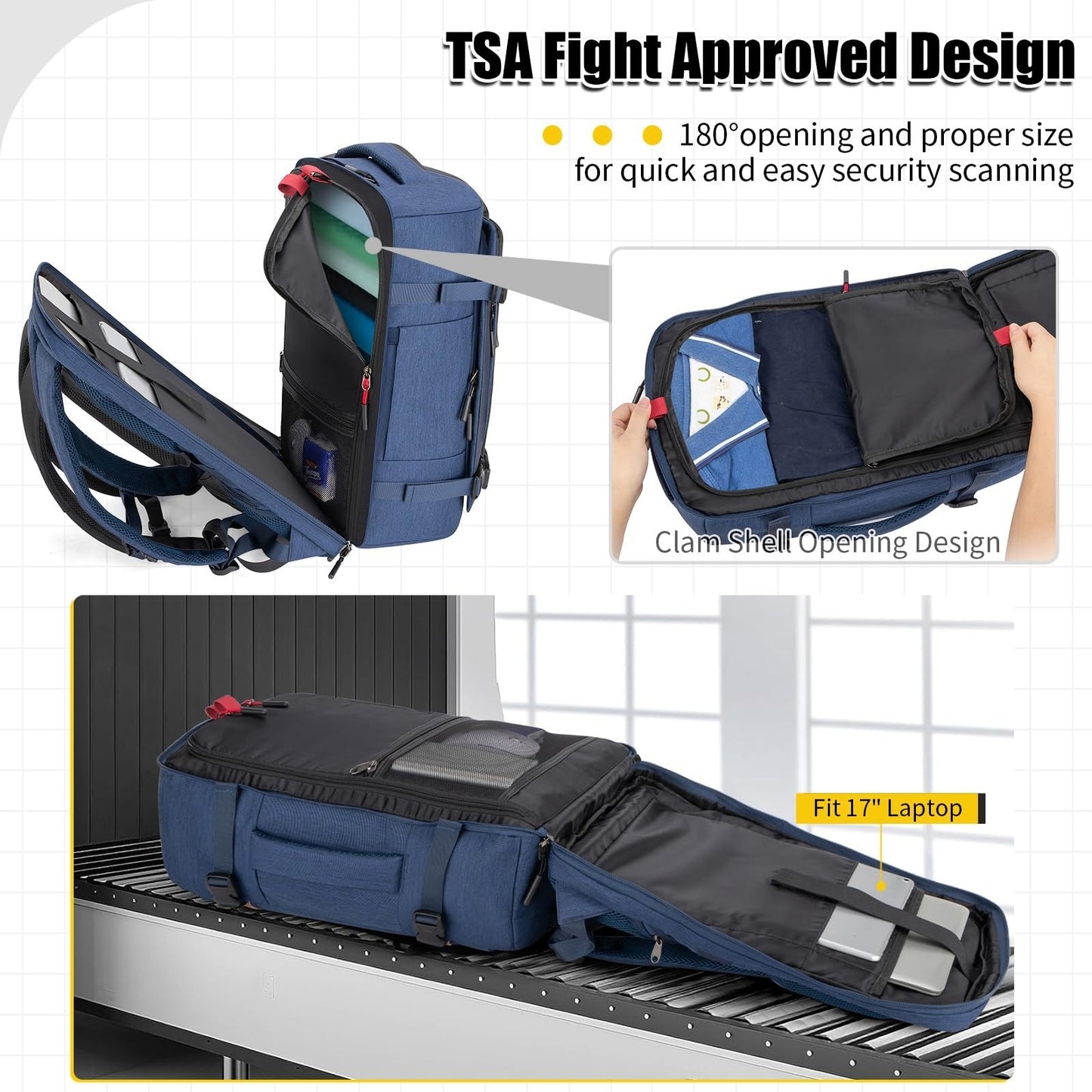 42L Travel Backpack with 4 Packing Cubes, TSA Friendly Carry On, Lightweight & D5