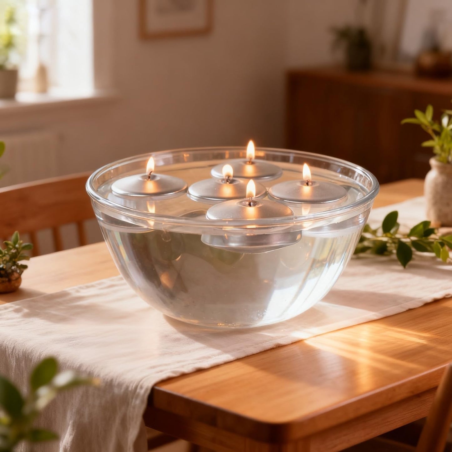 36 Pack 3" Silver Floating Candles - Unscented, 8-9 Hour Burn for Weddings, Part6