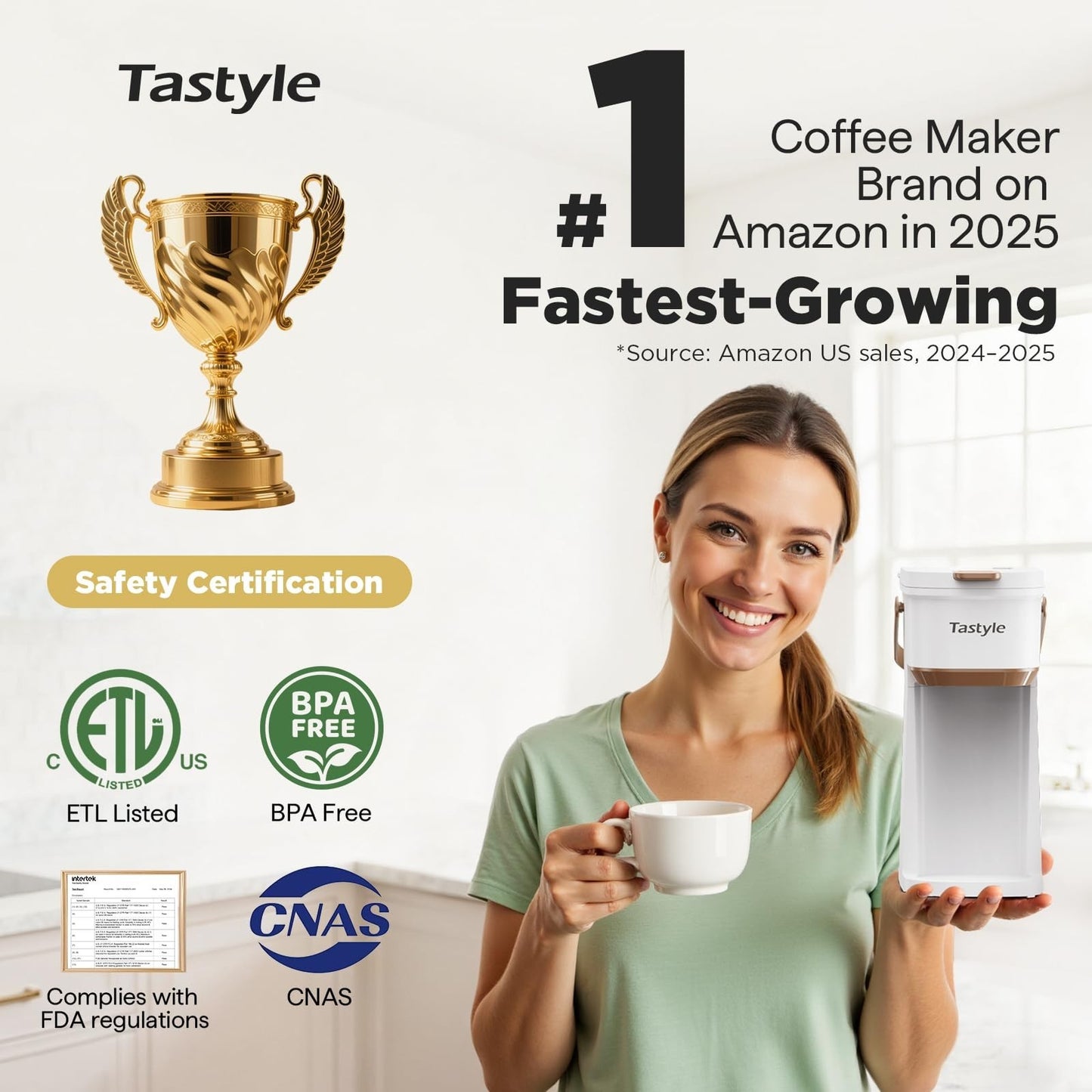 Compact Single Serve Coffee Maker for K-Cups & Grounds, Portable Mini Brewer, 6-3