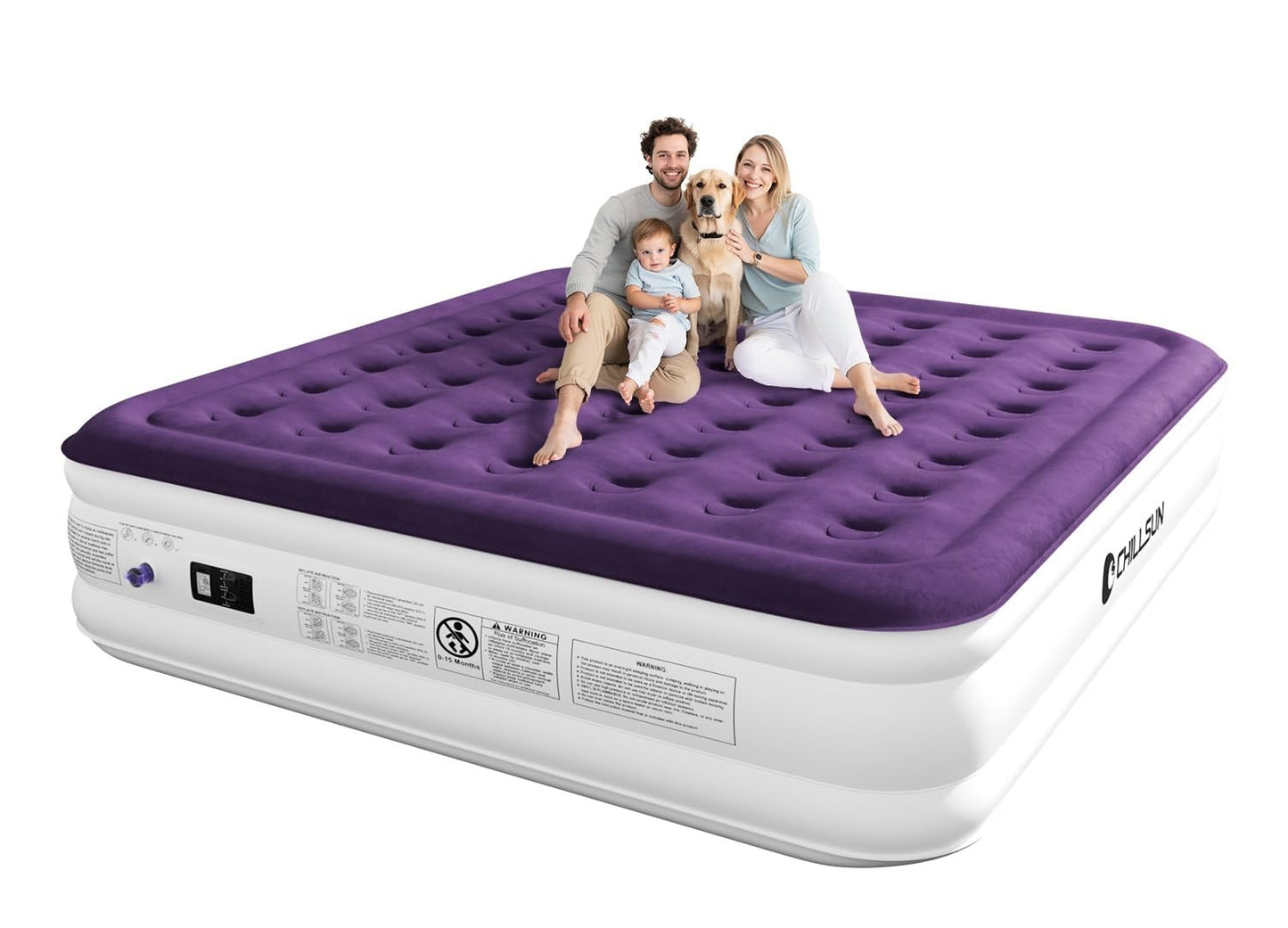 18" Raised King Air Mattress with Built in Pump   Quick Setup, Comfort & Support1