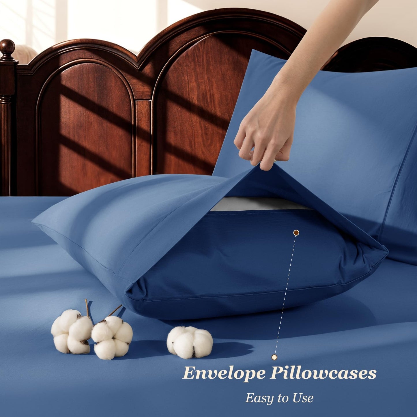 1000 Thread Count Cotton King Size Sheet Set, 4 Piece, Deep Pocket, Soft & Breat6