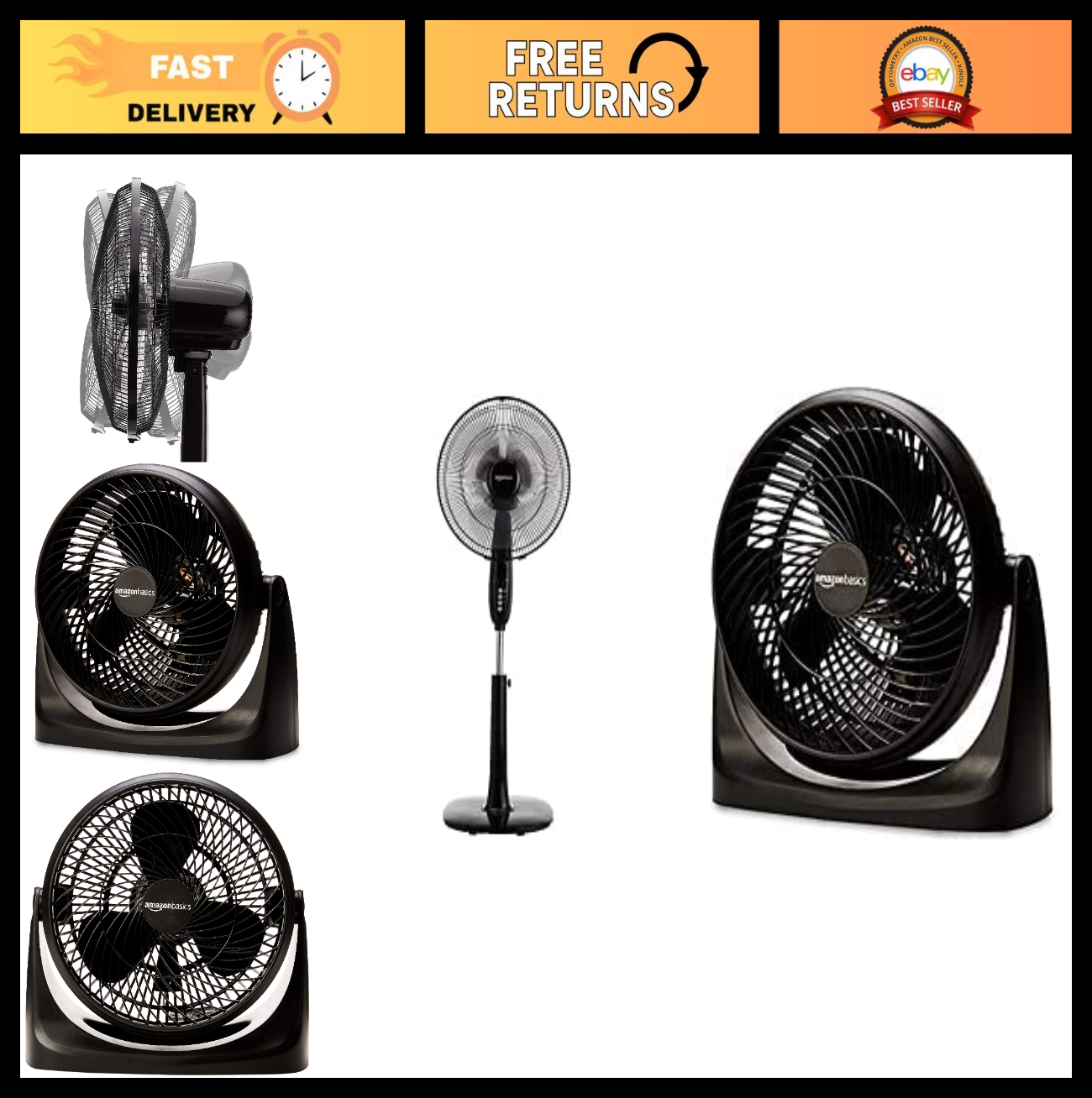 16-Inch Oscillating Dual Blade Pedestal Fan - 3 Speed Small Room Air Circulator0