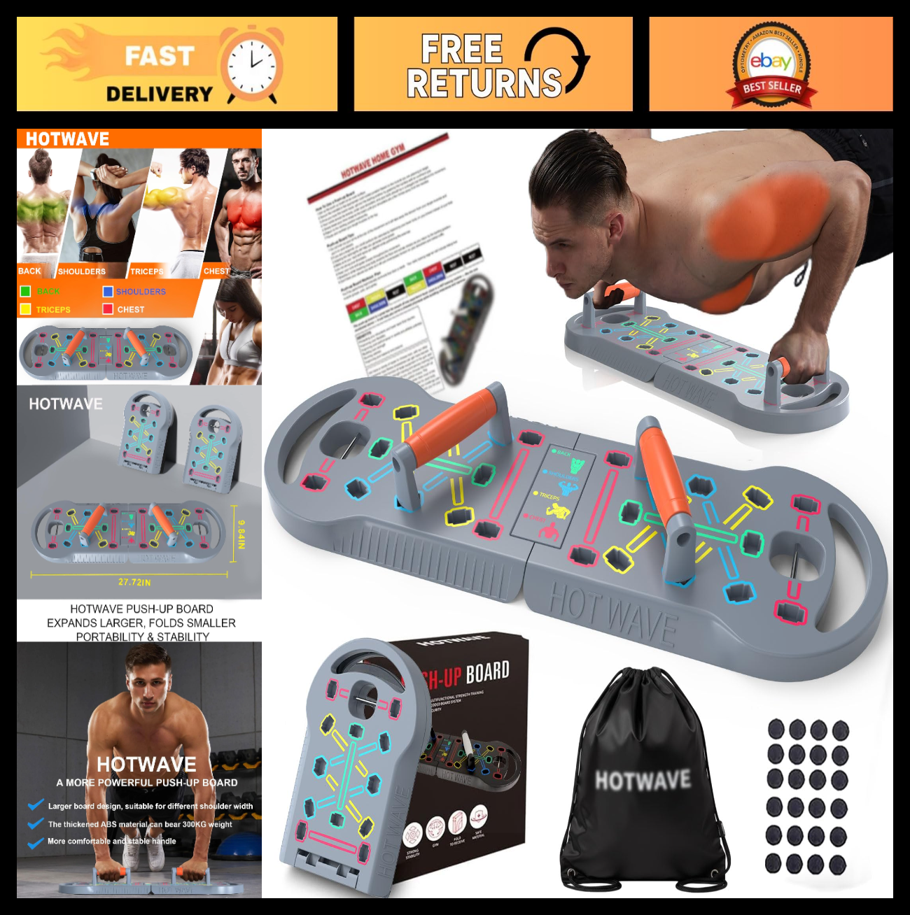 Portable 20 in 1 Push Up Board & Bar | Multifunctional Strength Training Equipme0