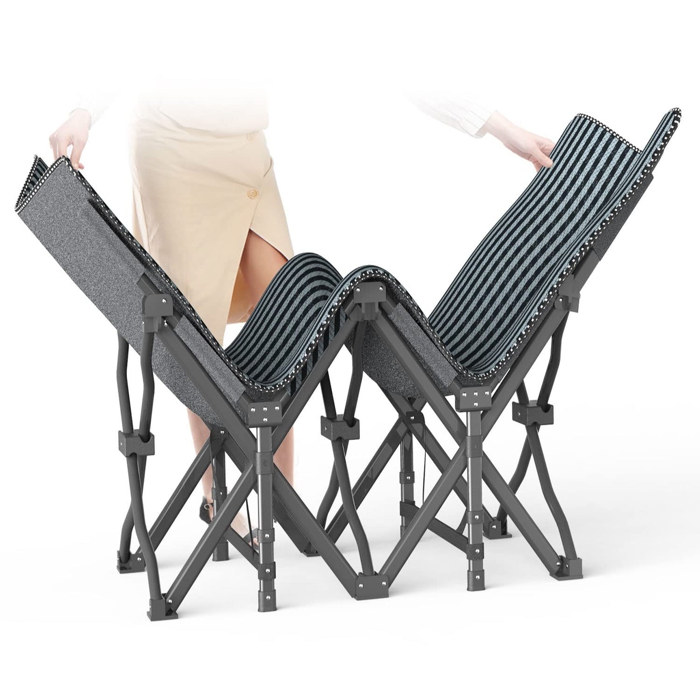 Heavy Duty Camping Cot for Adults   Portable Folding Bed with Cushion, 450LBS Su5