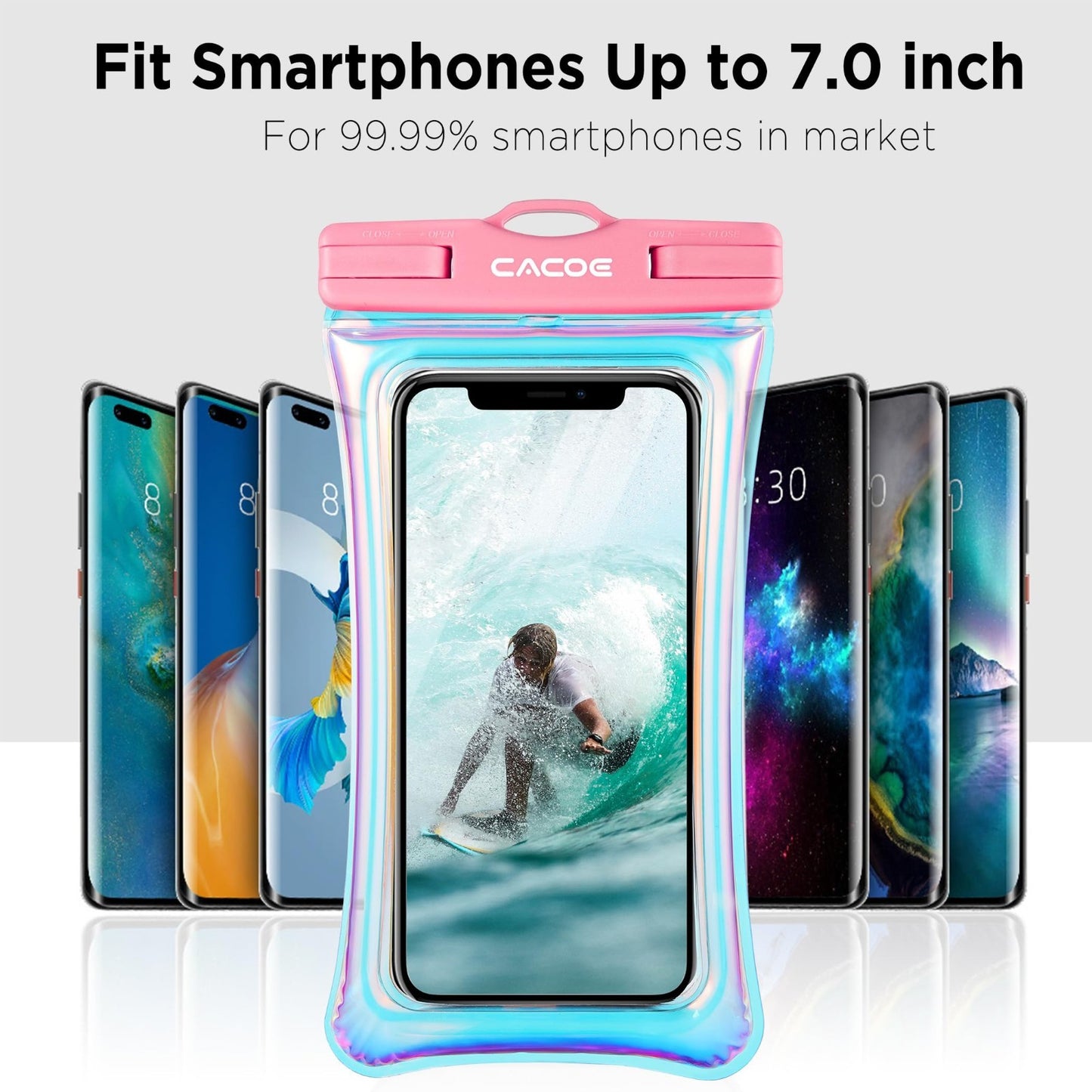 Waterproof Phone Pouch 2 Pack   Floatable IPX8 Case for Beach, Travel, Kayak, Ca5