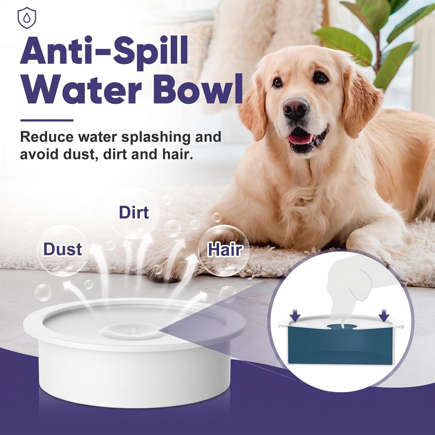 Elevated Dog Bowls for Large Breeds   Adjustable Height Slow Feeder Stand 9 14in4