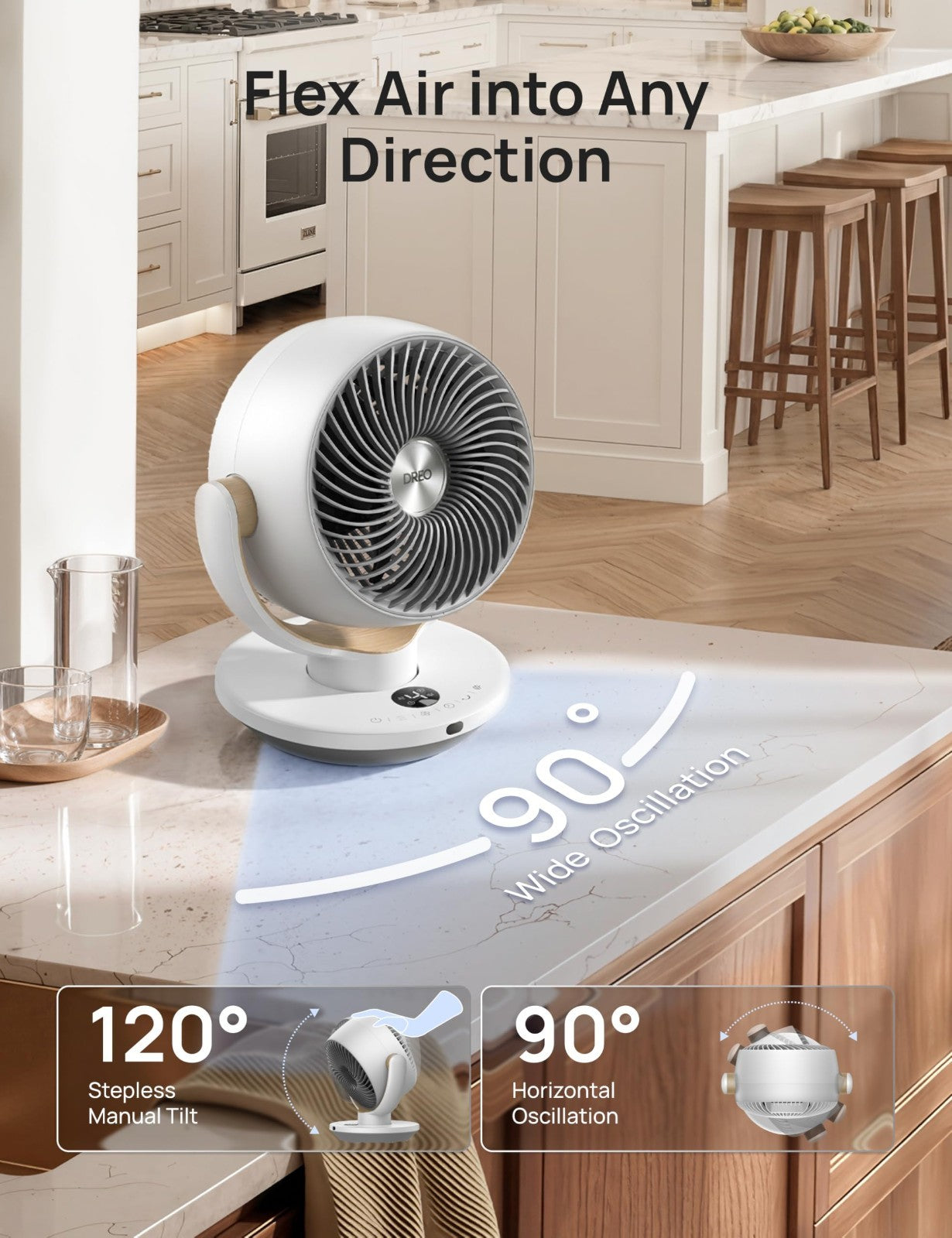 11" Desk Fan with Remote   Powerful 65ft Airflow, 4 Speeds, 90° Oscillating, Qui5