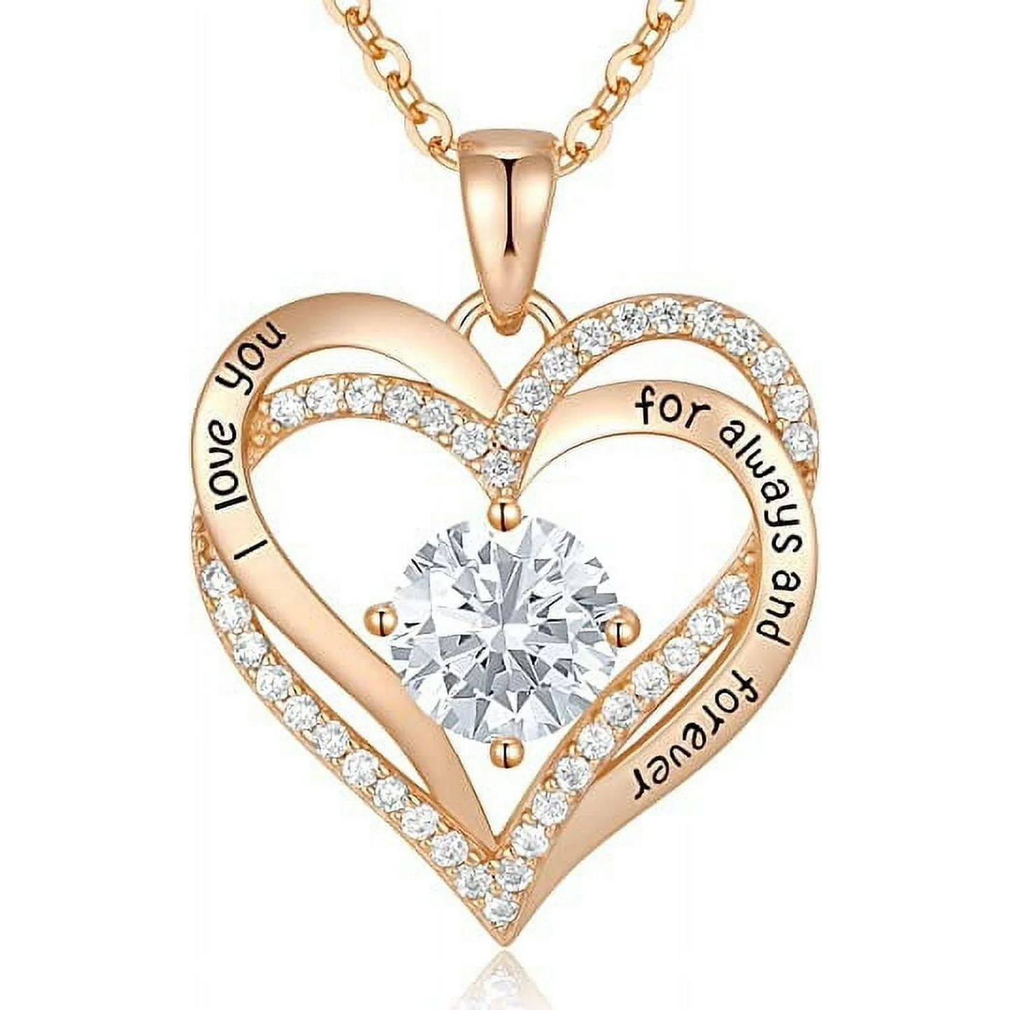 HESHPAWS Love Pendant Necklaces for Women with Birthstone Zirconia0