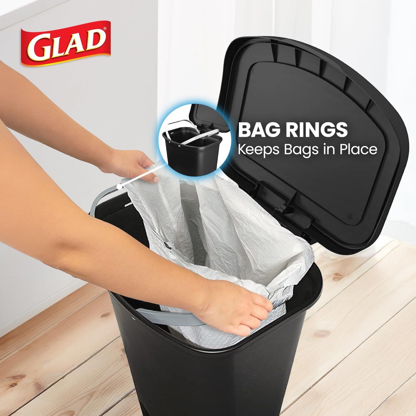 13 Gal Black Trash Can with Clorox Odor Control | Hands-Free Step-On Bin, Kitche4