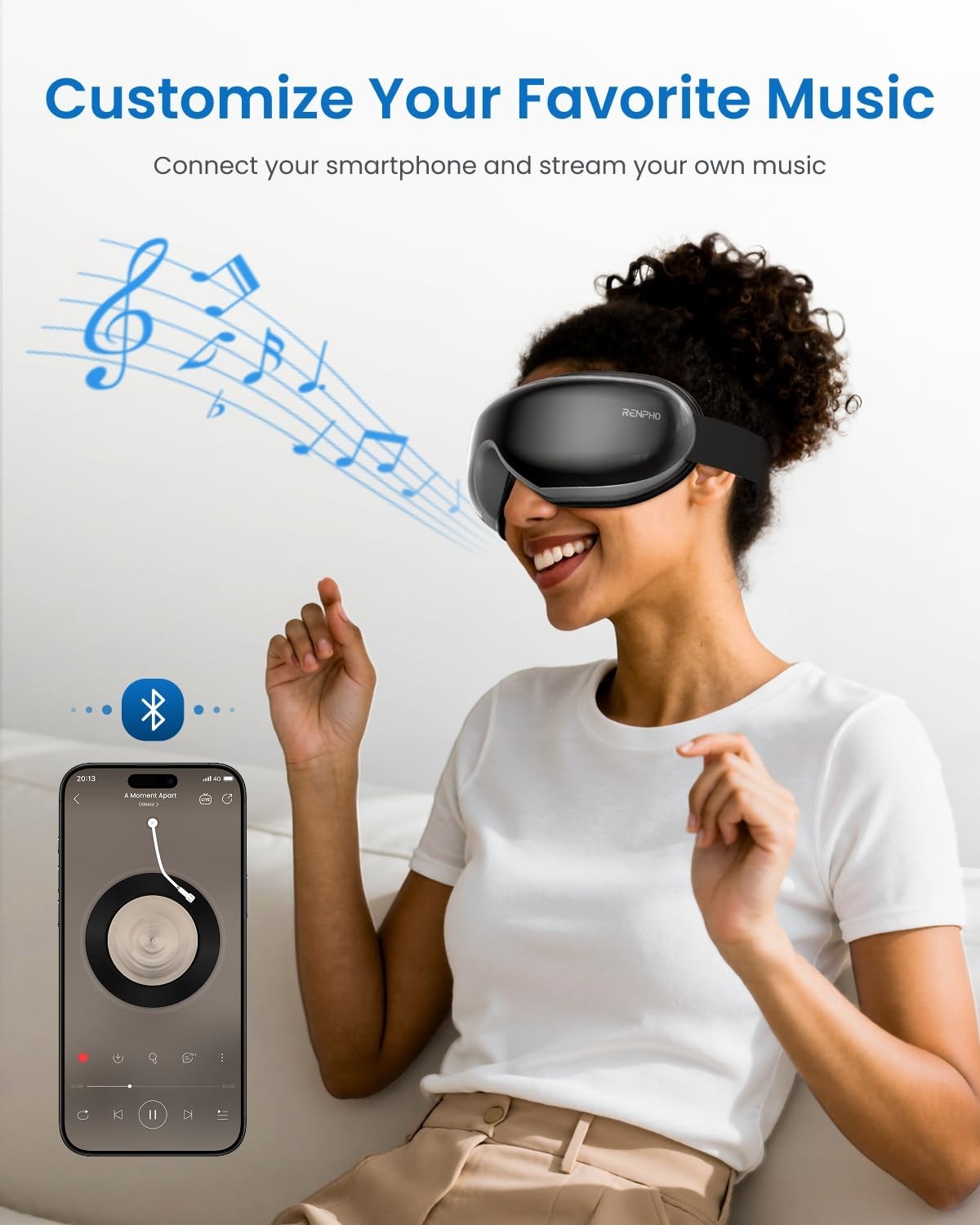 Heated Eye Massager with Vibration, Relief for Head Tension, Eye Strain & Dry Ey3