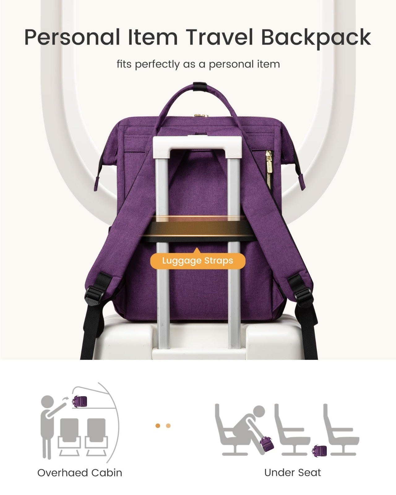 Stylish 15.6" Waterproof Laptop Backpack for Women, Large Travel Bag with Tumble6