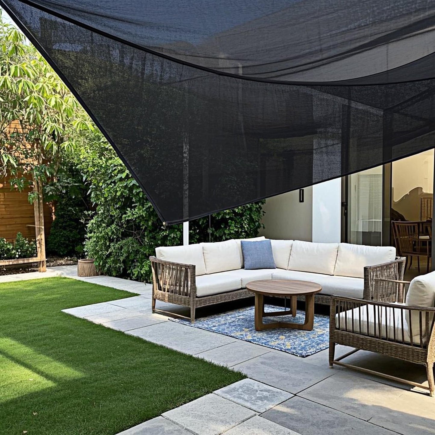 40% Black Shade Cloth 6.6x20 FT Mesh Tarp - Garden, Greenhouse, Patio Cover, Sun2