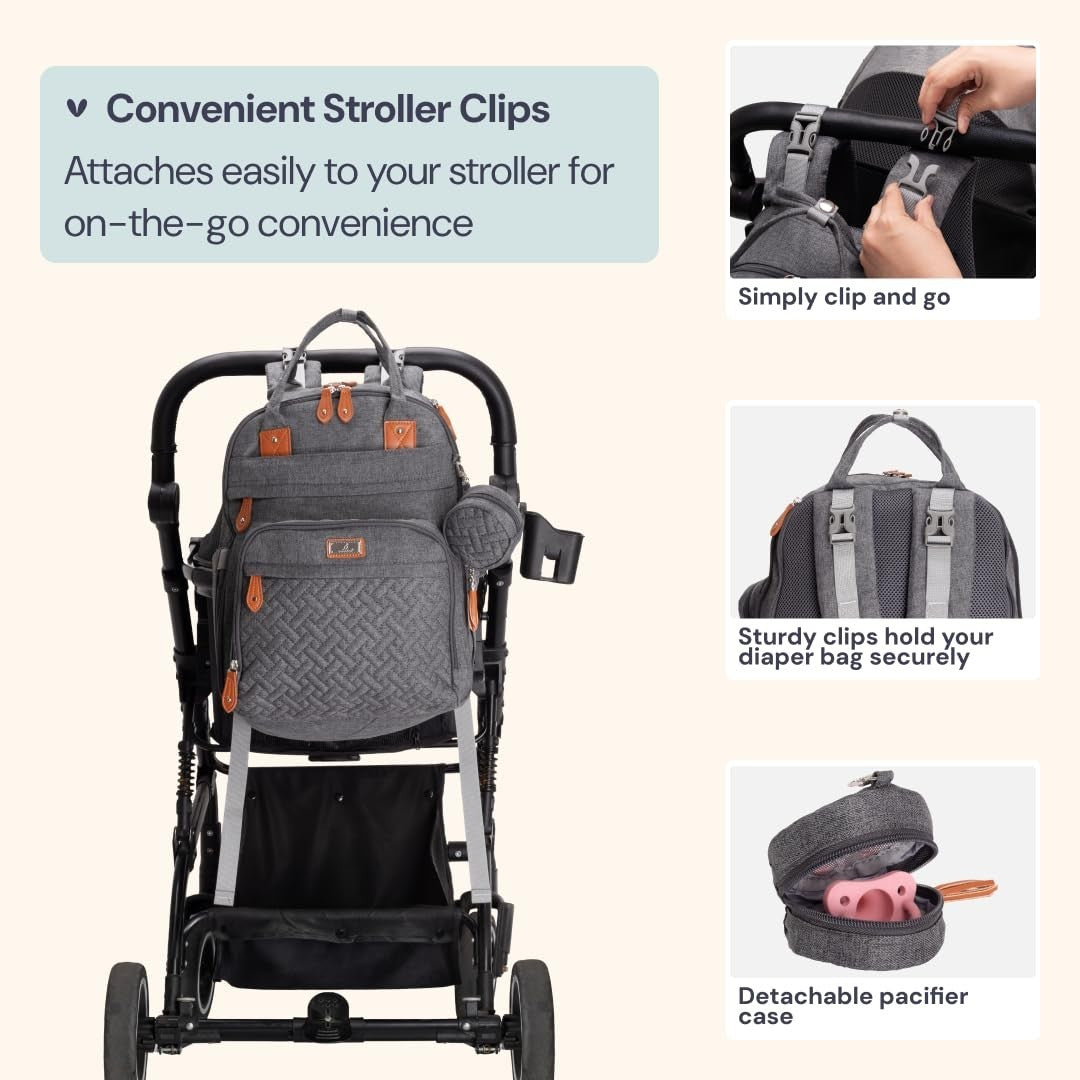 Extra Large Expandable Diaper Bag Backpack   Travel Baby Tote with Changing Pad,6