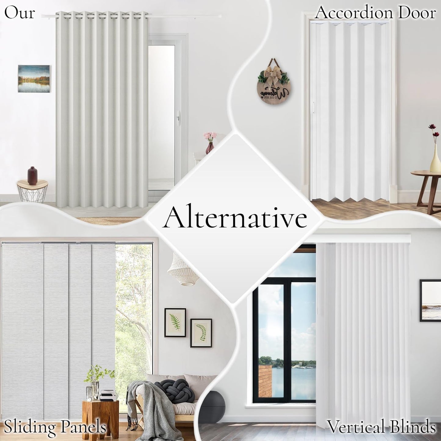 Thermal Insulated Blackout Pleated Curtains with Magnetic Closure, 1 Panel, W455