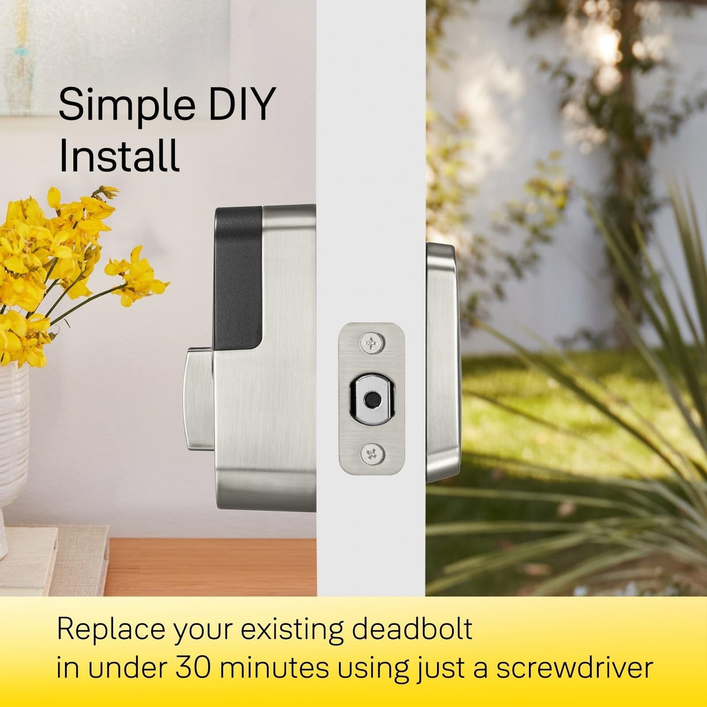 Touchscreen Deadbolt with Bluetooth, Smart Lock, Lifetime Brass Finish, Keyless5