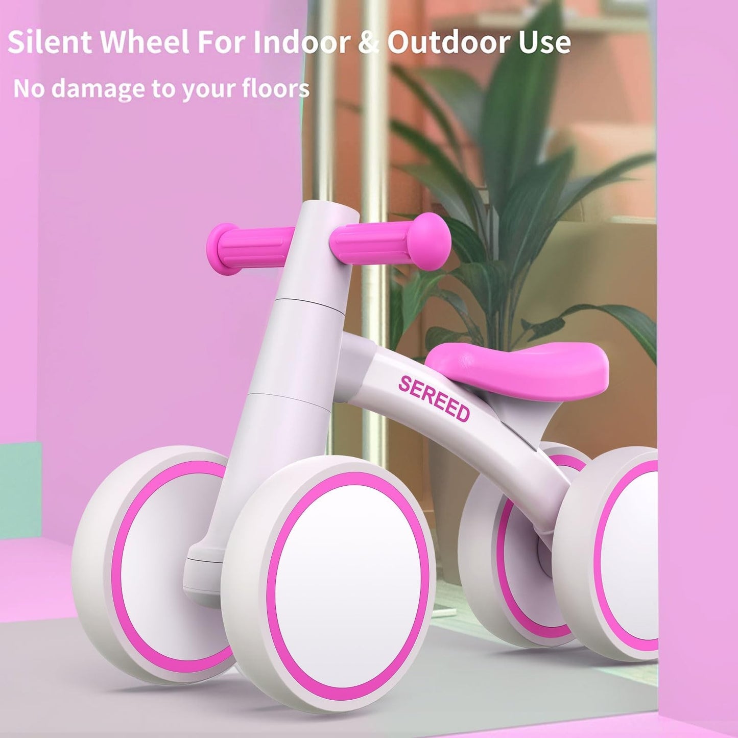 Toddler Balance Bike for 1 Year Old   4 Wheels, First Bike for Boys & Girls, Gif4