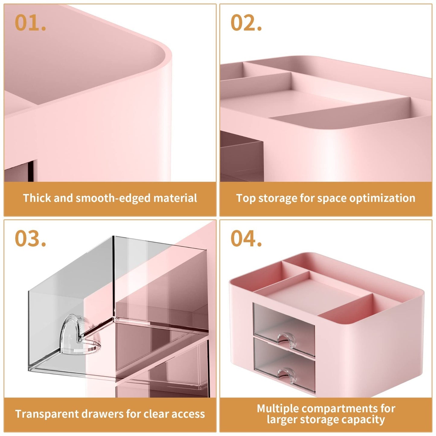 Multi Functional Desk Organizer with 2 Drawers, 5 Compartments for Art Supplies4