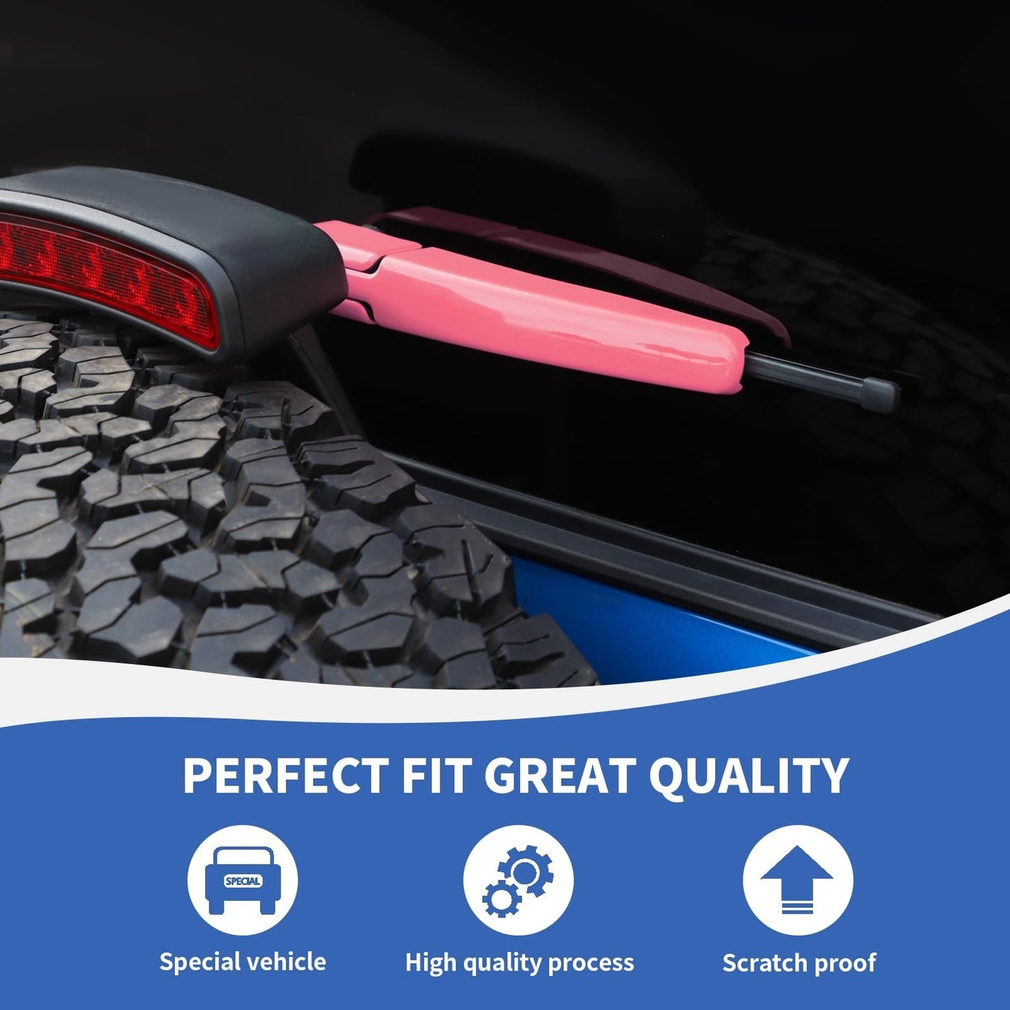 Rear Window Wiper Arm Blade Cover Trim for Ford Bronco 2021-2025, Pink Accessory3