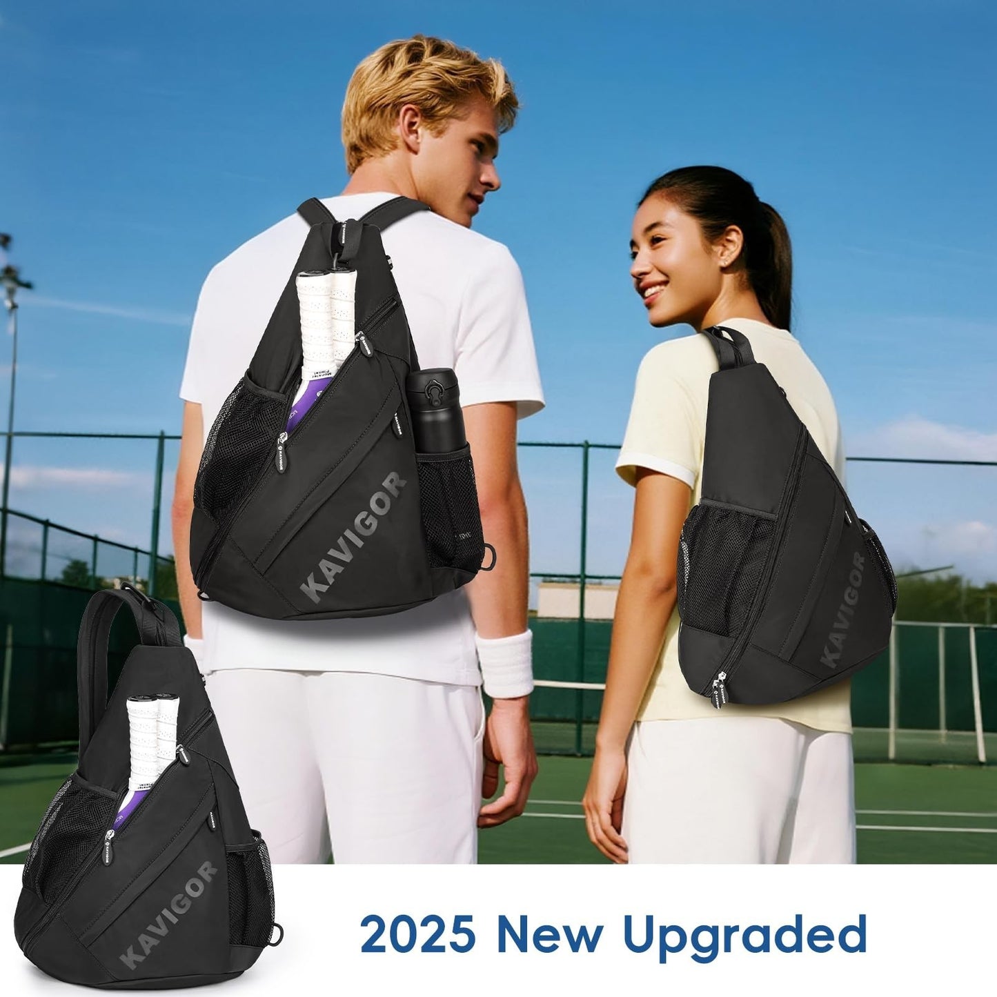 Ultra-Light Pickleball Sling Bag, Convertible Backpack with Wet/Dry Pocket, Fits5