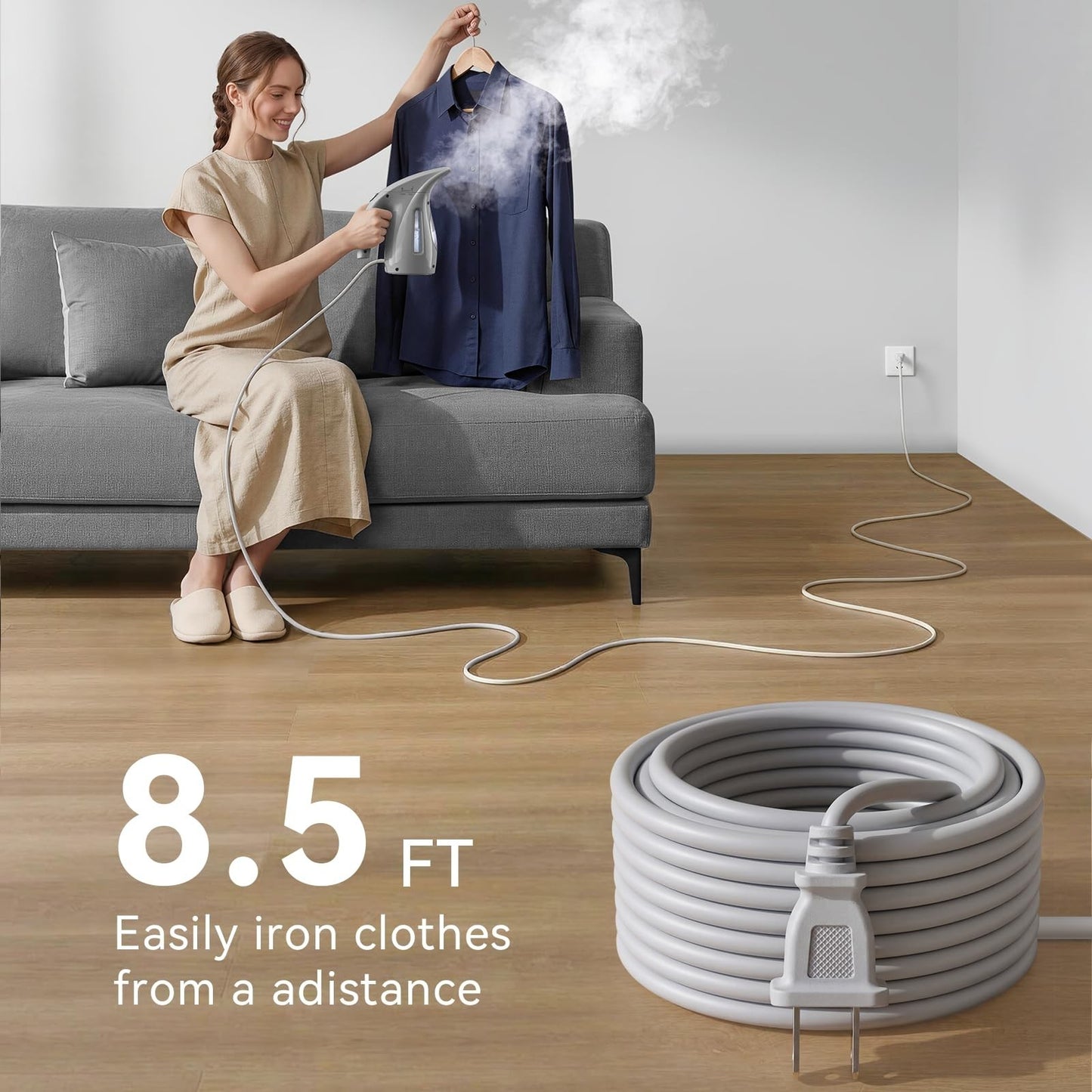 Portable Handheld Clothes Steamer, 1100W Fast Heat, 300ml Capacity, No Leak, Tra4