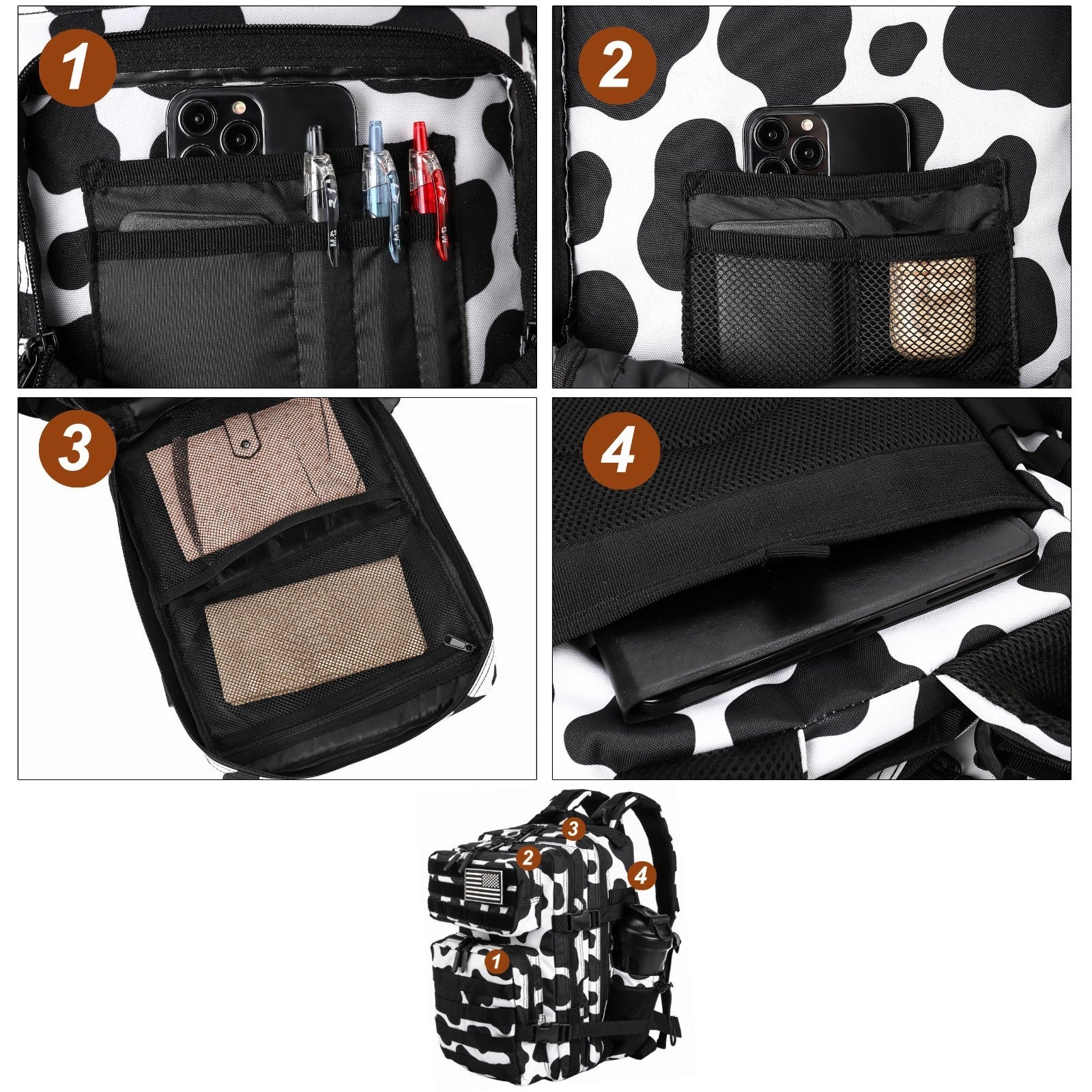 Tactical Military Backpack 25L/35L   Army Assault Rucksack with Bottle Holder, U5