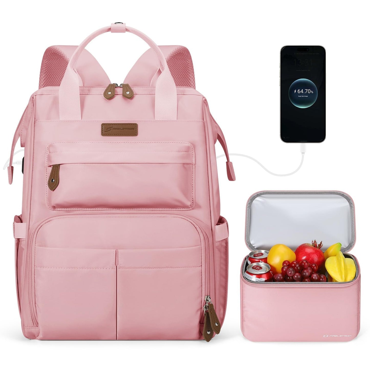 Travel Backpack for 15.6-17.3" Laptop, Insulated Lunch Bag, Unisex Work Bag - Pi2