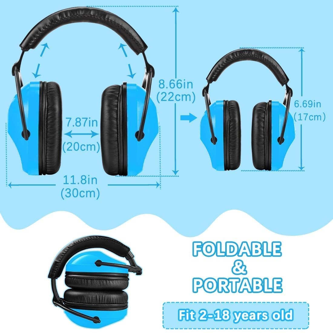 Kids Noise Cancelling Headphones 25dB NRR, Soft Ear Protection for Autism, Event6