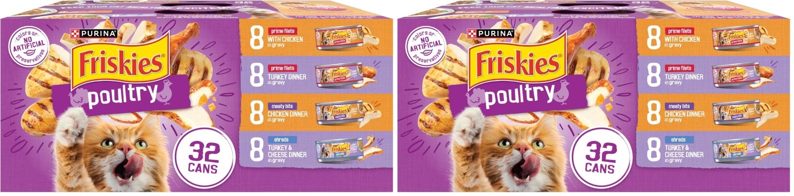 Variety Pack Wet Cat Food   Poultry Shreds, Meaty Bits & Prime Filets   64 Cans1